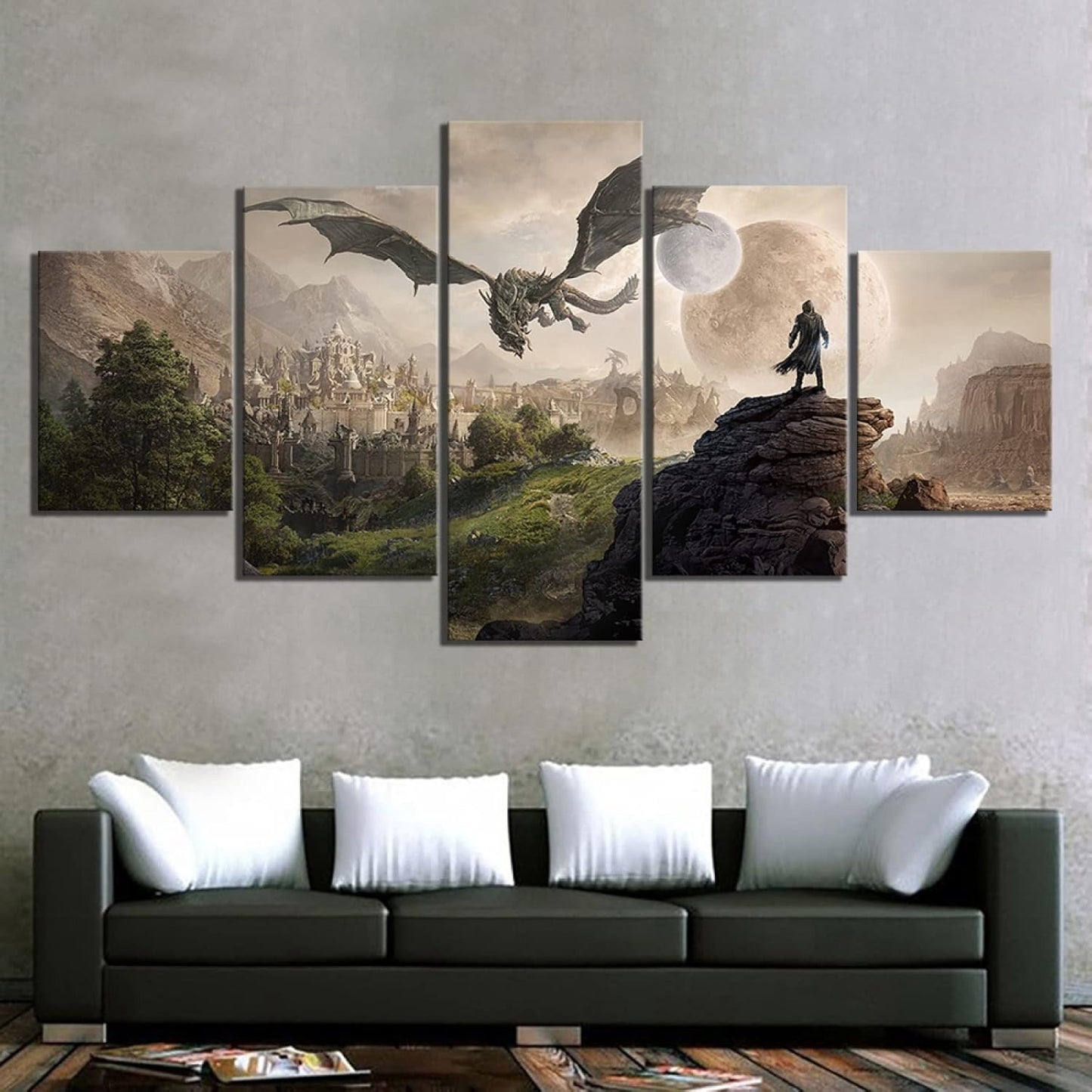 5 Pieces Elder Scrolls Wall Art Canvas