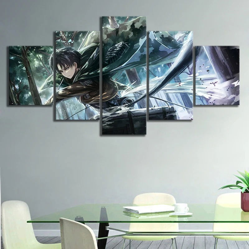 5 Piece Attack on Titan Wall Art Canvas