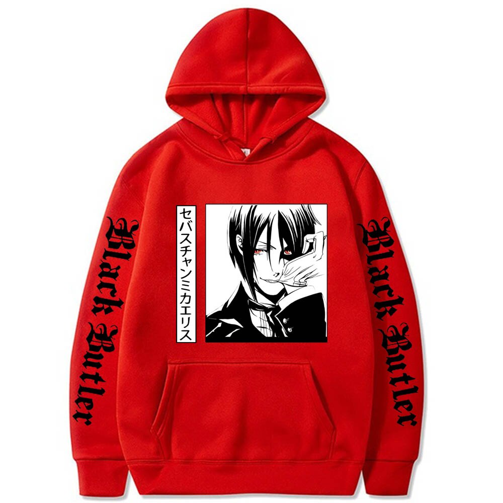 Black Butler Print Men Hoodies