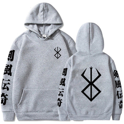 Berserk Logo Hip Hop Long Sleeve Hoodie