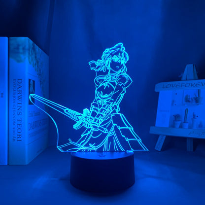 Fate Stay Night Saber 3D Lamp