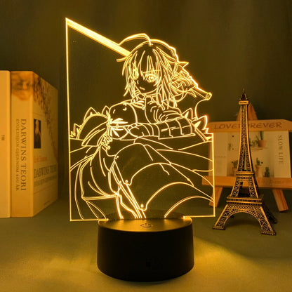 Fate Stay Night Saber 3D Lamp