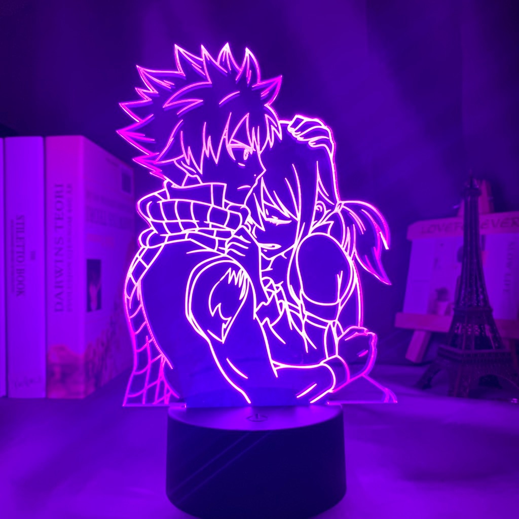 Fairy Tail Natsu Dragneel and Erza Scarlet Hug 3D Lamp