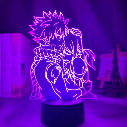 Fairy Tail Natsu Dragneel and Erza Scarlet Hug 3D Lamp