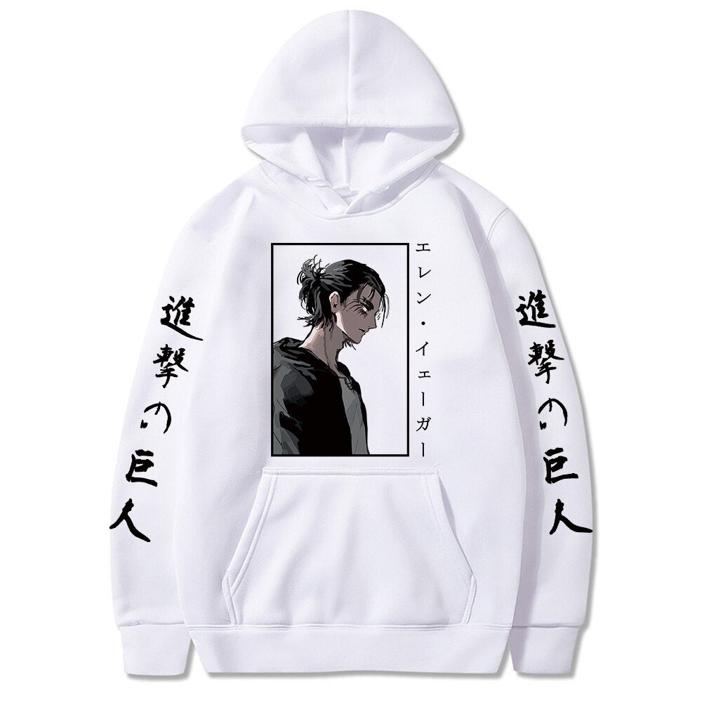 Attack on Titan Printed Long Sleeve Eren Yeager Hoodie