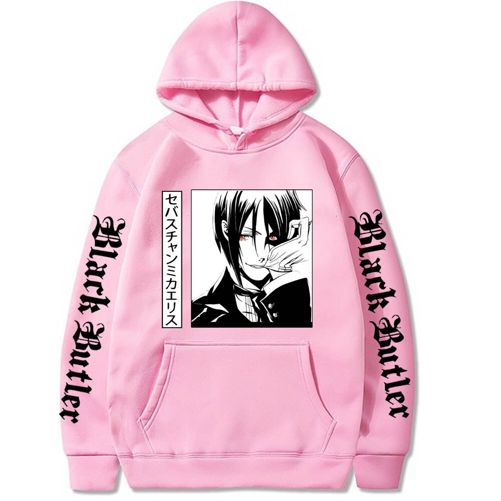 Black Butler Print Men Hoodies