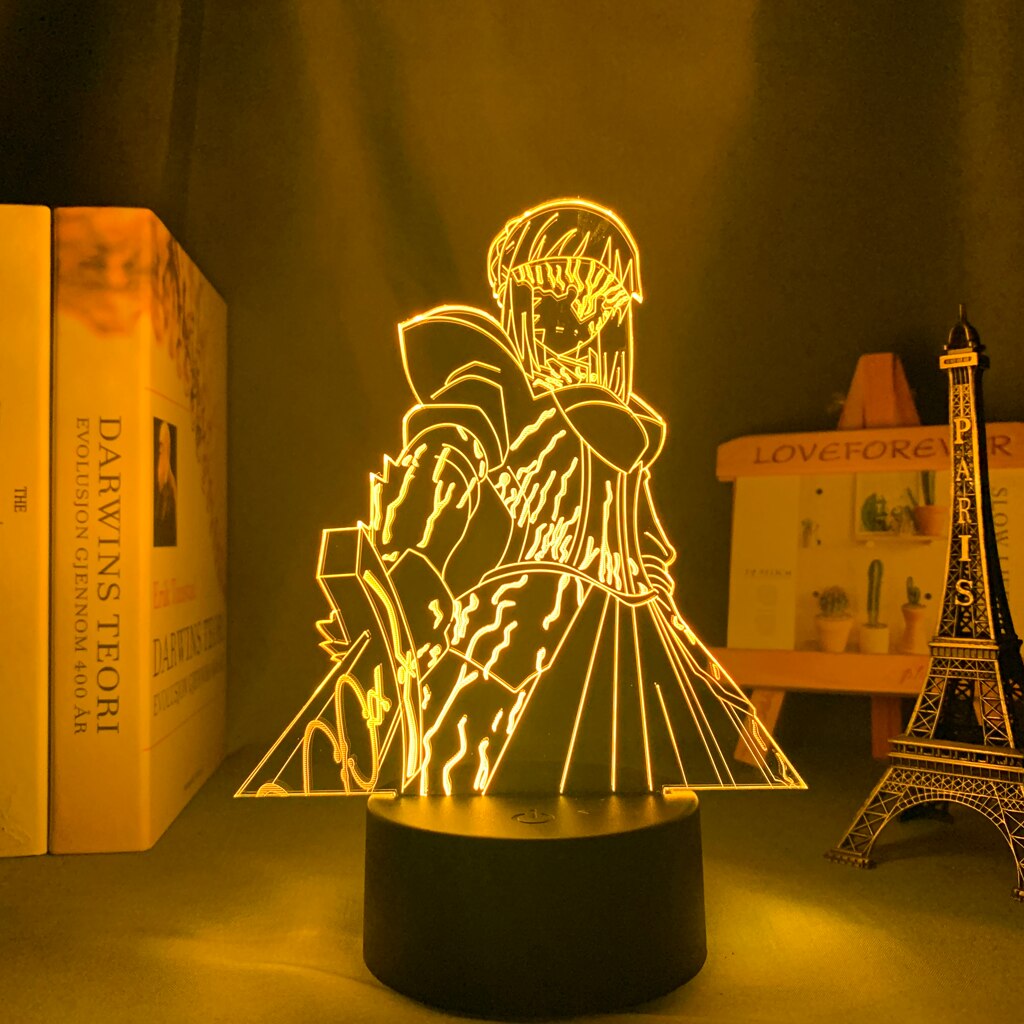 Fate Stay Night Saber 3D Lamp