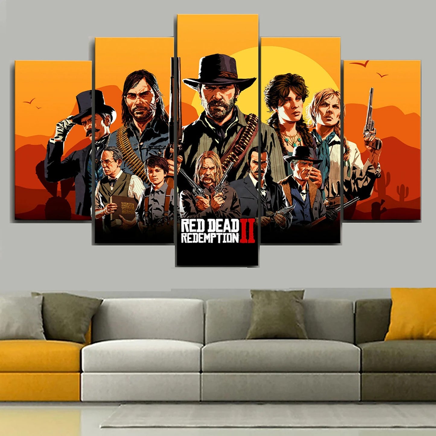 5 Piece Red Dead Redemption 2 Wall Art Canvas