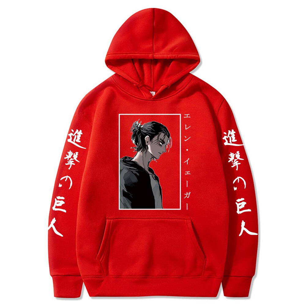 Attack on Titan Printed Long Sleeve Eren Yeager Hoodie