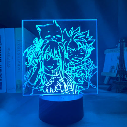 Fairy Tail Natsu Dragneel and Erza Scarlet Hug 3D Lamp