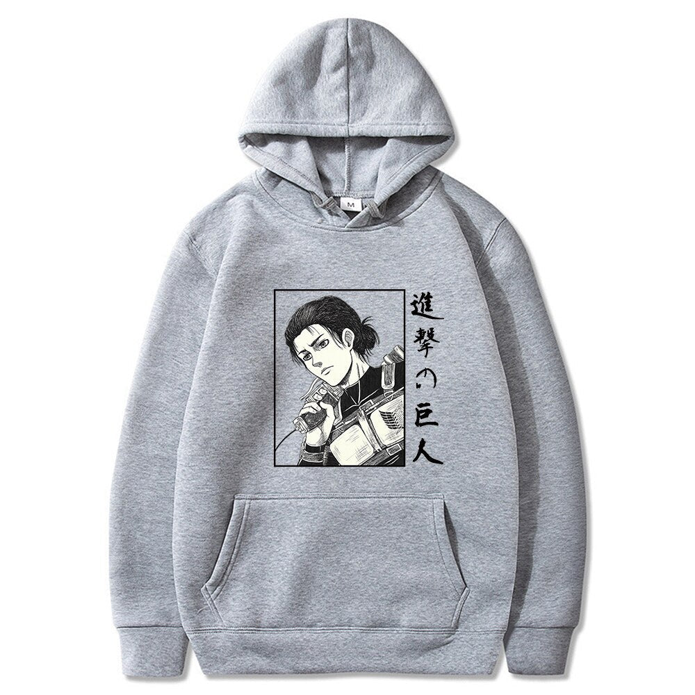 Anime Attack On Titan Eren Yeager Print Hoodies