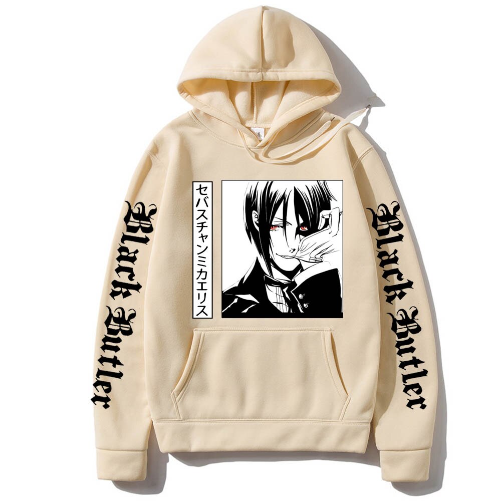 Black Butler Print Men Hoodies