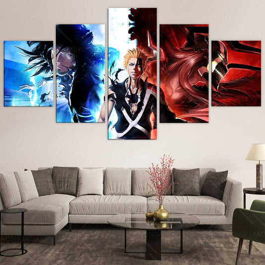 5 Pieces Bleach Wall Art Canvas