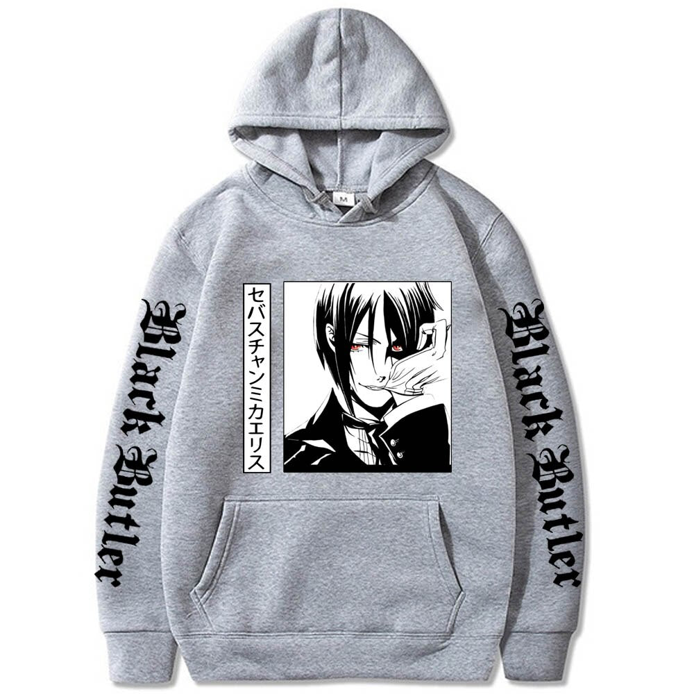 Black Butler Print Men Hoodies