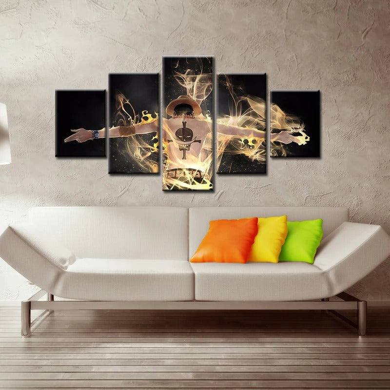 5 Piece One Piece Luffy Wall Art Canvas