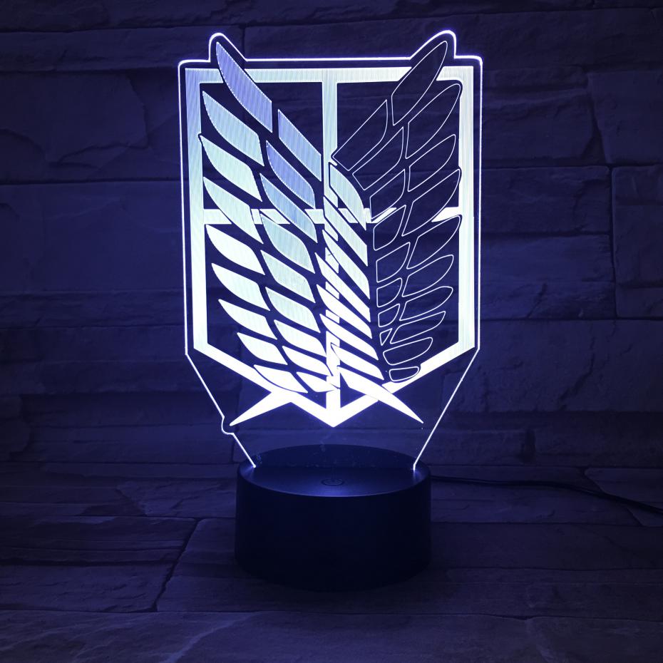 Attack on Titan Logo 3D Lamp