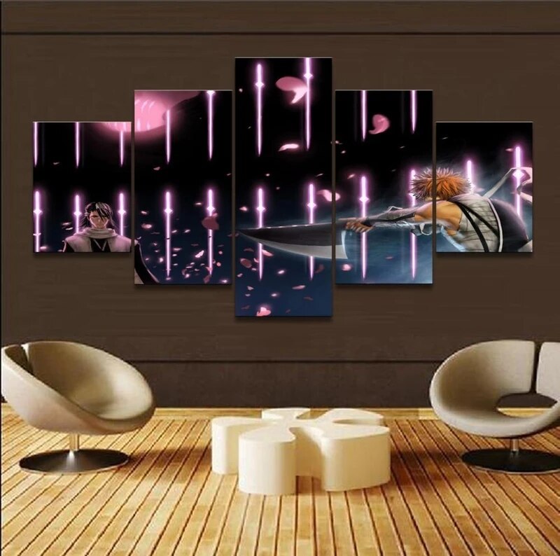 5 Pieces Bleach Wall Art Canvas