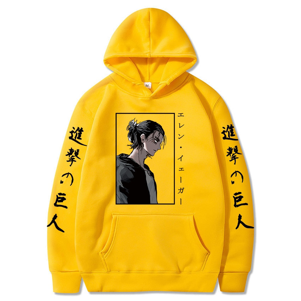 Attack on Titan Printed Long Sleeve Eren Yeager Hoodie