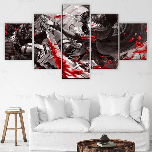 5 Piece Attack on Titan Wall Art Canvas