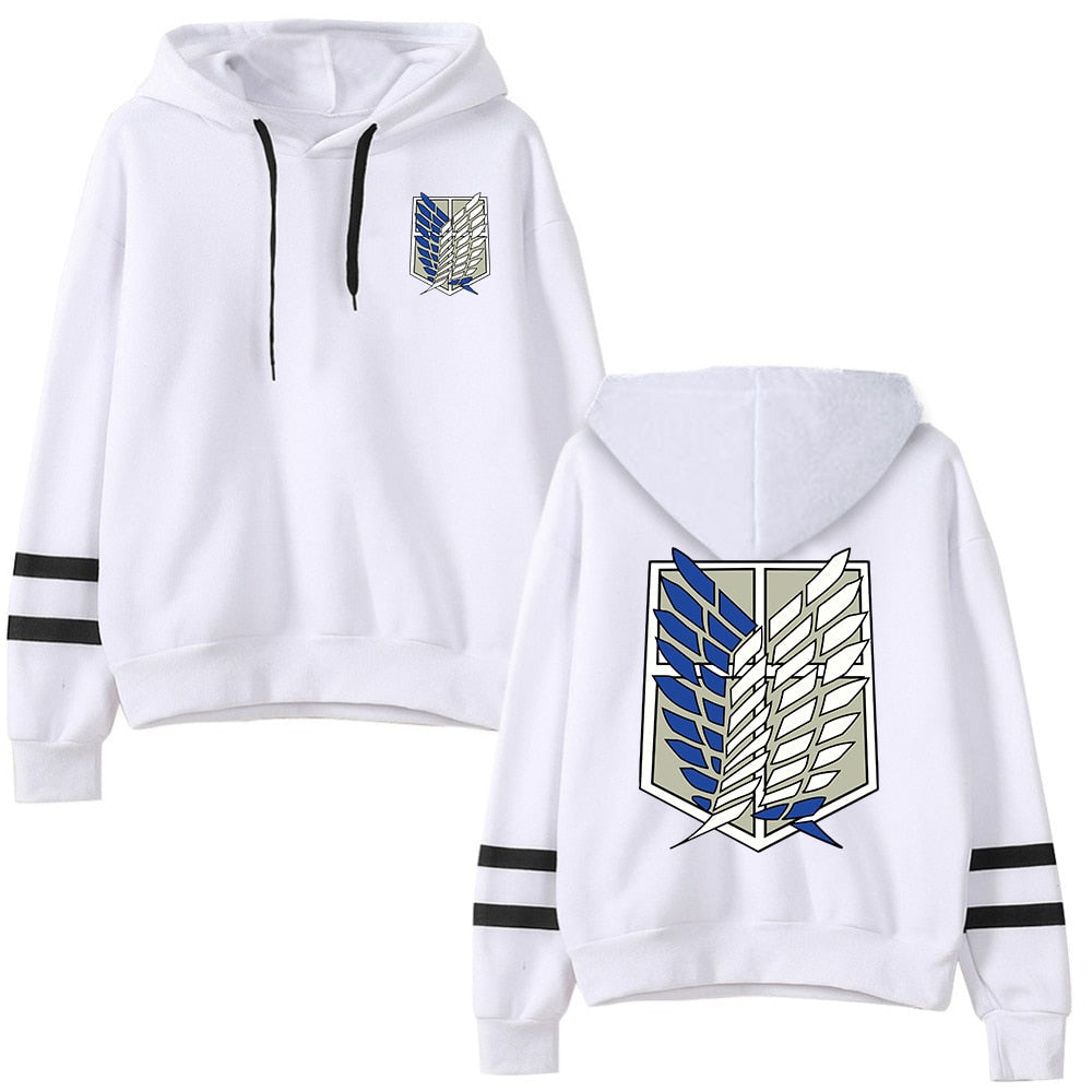 Attack on Titan Long Sleeved Striped Hooded