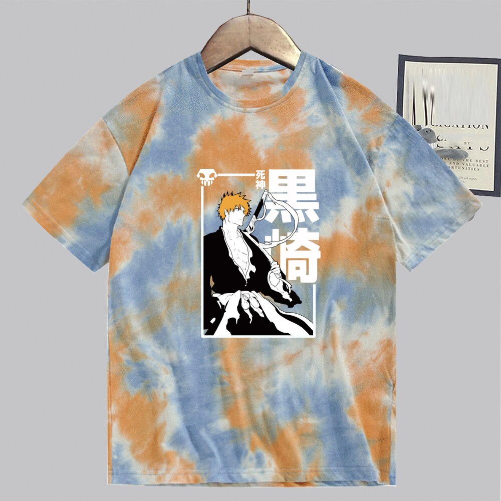 Bleach Round Neck Tie Dye Print T-shirt