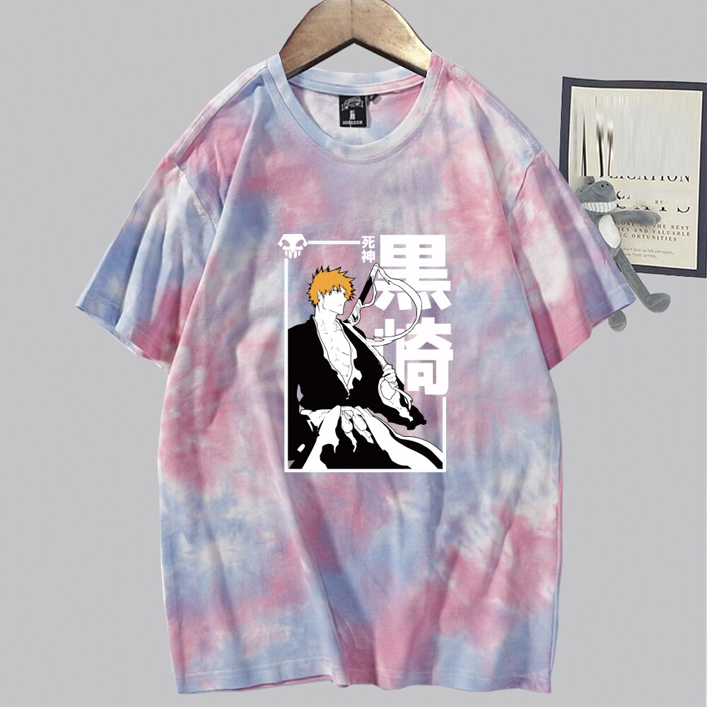 Bleach Round Neck Tie Dye Print T-shirt