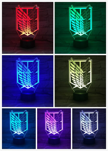 Attack on Titan Logo 3D Lamp