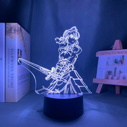 Fate Stay Night Saber 3D Lamp