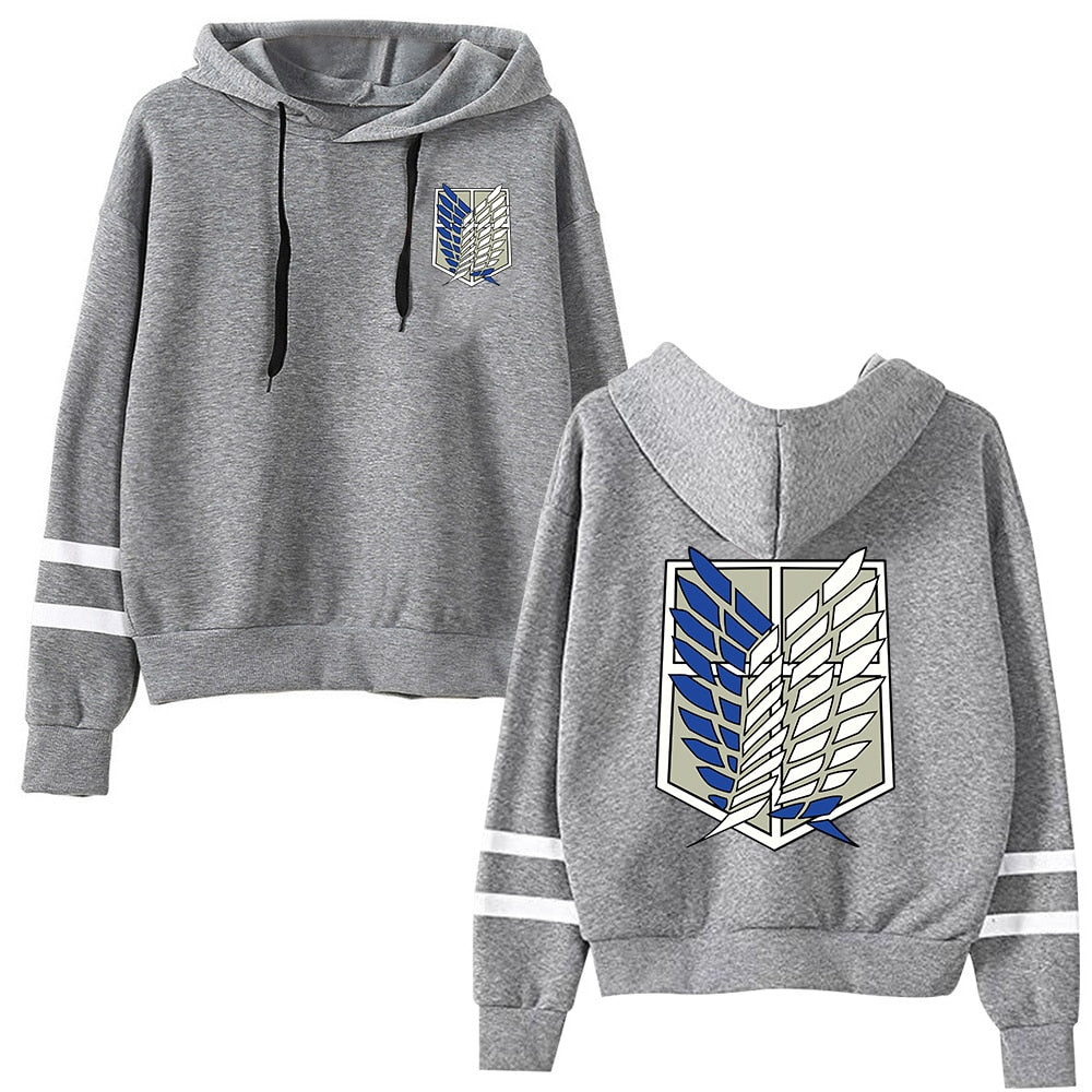 Attack on Titan Long Sleeved Striped Hooded