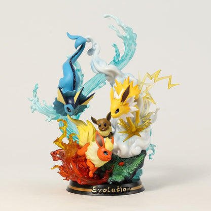 Pokemon Evolution Eevee Vaporeon Jolteon Flareon Light Up Statue Figure