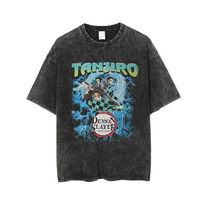 New Demon Slayer Vintage Washed T-Shirt