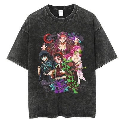 New Demon Slayer Vintage Washed T-Shirt