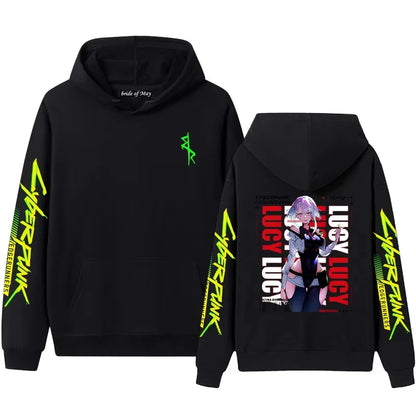 Cyberpunk: Edgerunners Printed Casual Fleece Hoodie