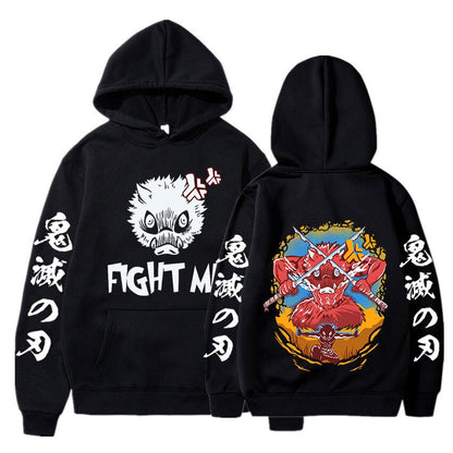 Demon Slayer Funny Boar Head Inosuke Hoodie