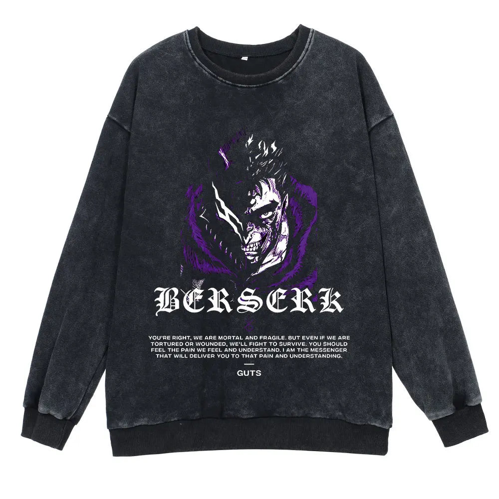 Berserk Retro Washed Sweatshirts