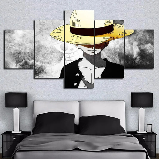 5 Piece One Piece Luffy Wall Art Canvas