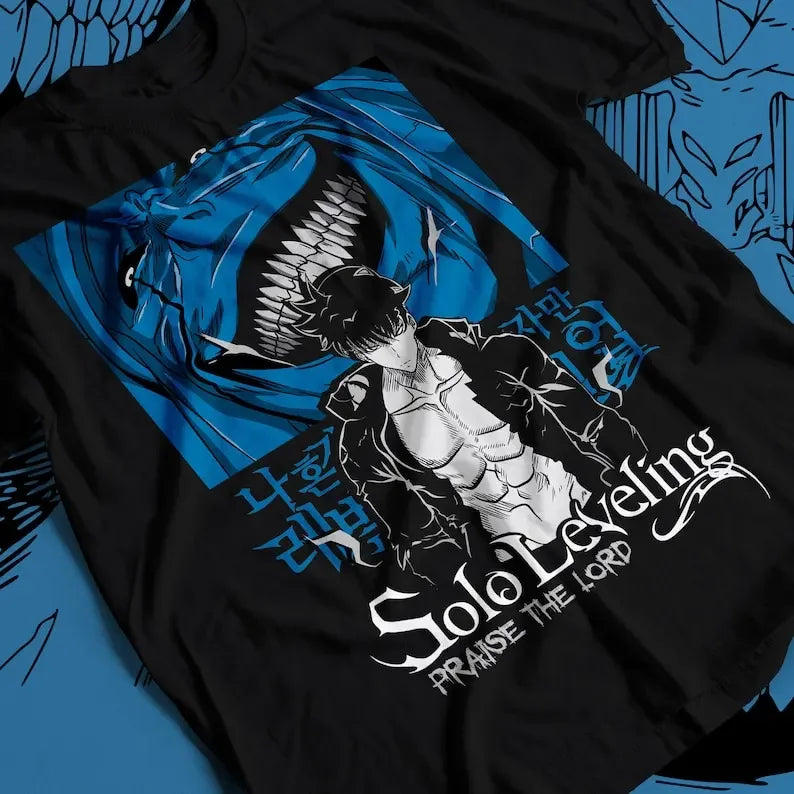 Solo Leveling Praise the lord & Sung Jin-Woo T-Shirt