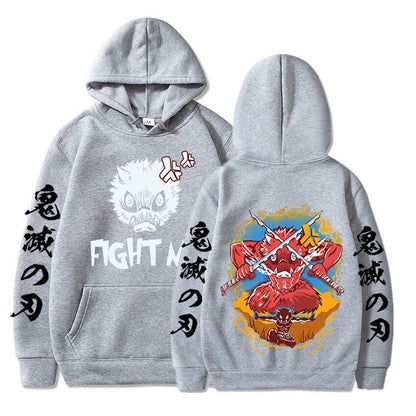 Demon Slayer Funny Boar Head Inosuke Hoodie