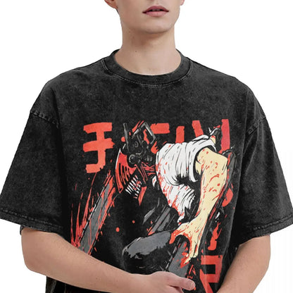 Chainsaw Man Denji Washed T-Shirts