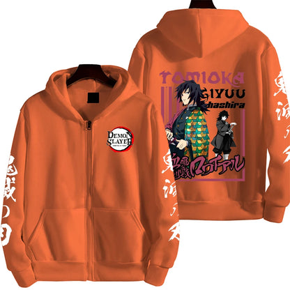 Tomioka Giyuu Demon Slayer Zip Up Hoodie