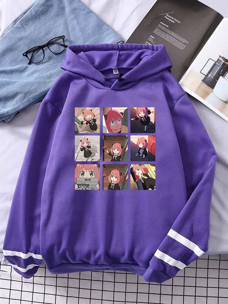 Spy X Family Cute Anya Nine Grid Female Hoodie