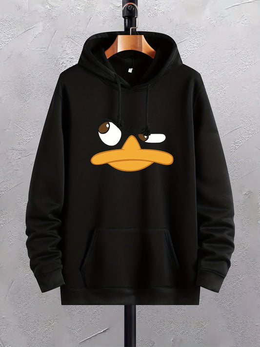 Cartoon Duck Print Hoodies