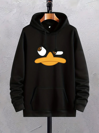 Cartoon Duck Print Hoodies