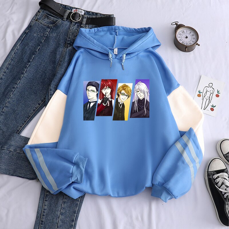 Black Butler Shinigami Undertaker Sutcliff Grell Spears William T Hoodie