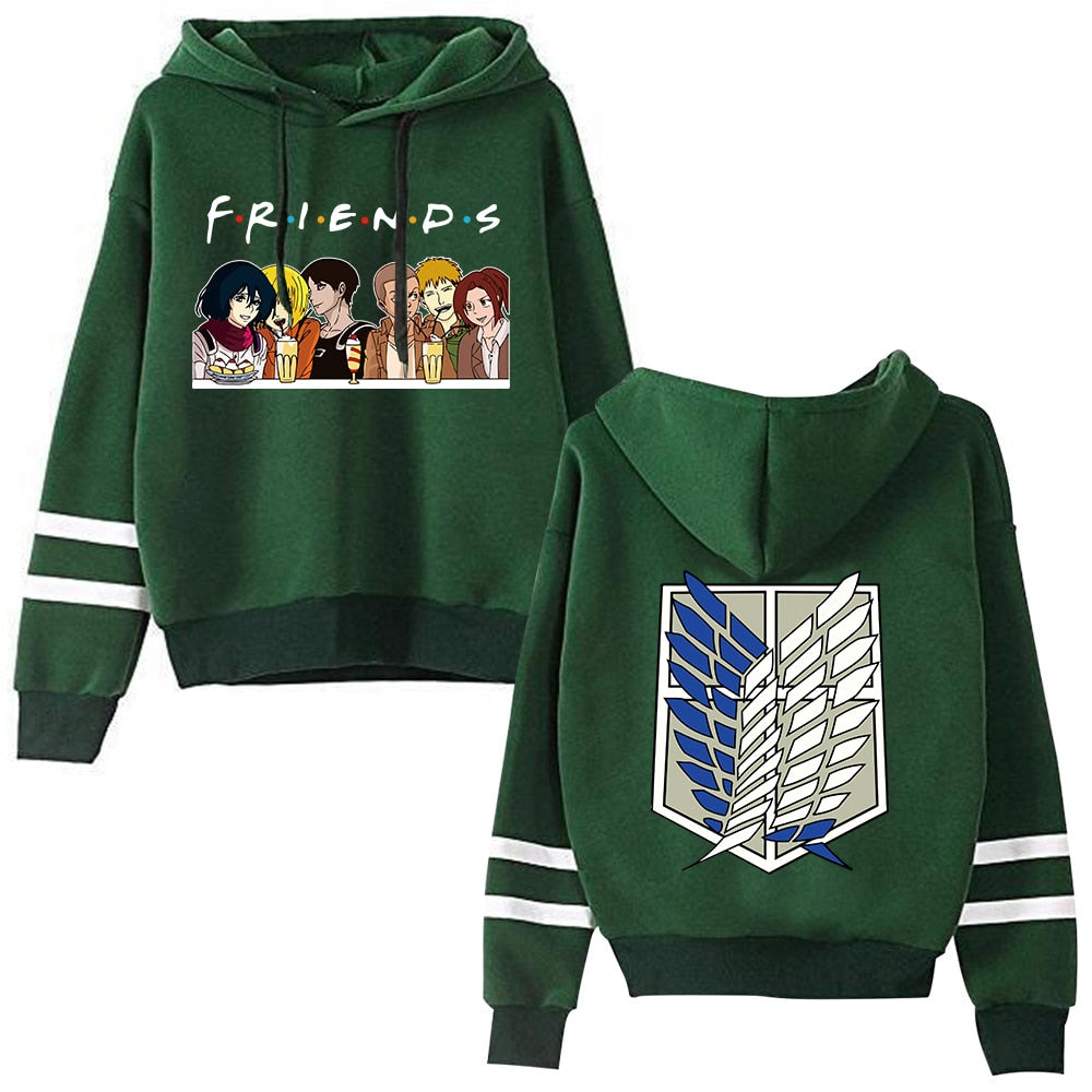 Attack on Titan Long Sleeved Striped Hooded