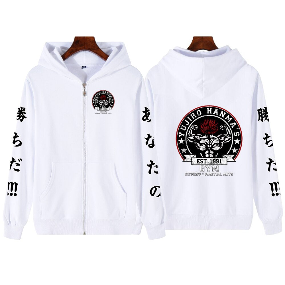 Bleach Print Zipper Hoodie