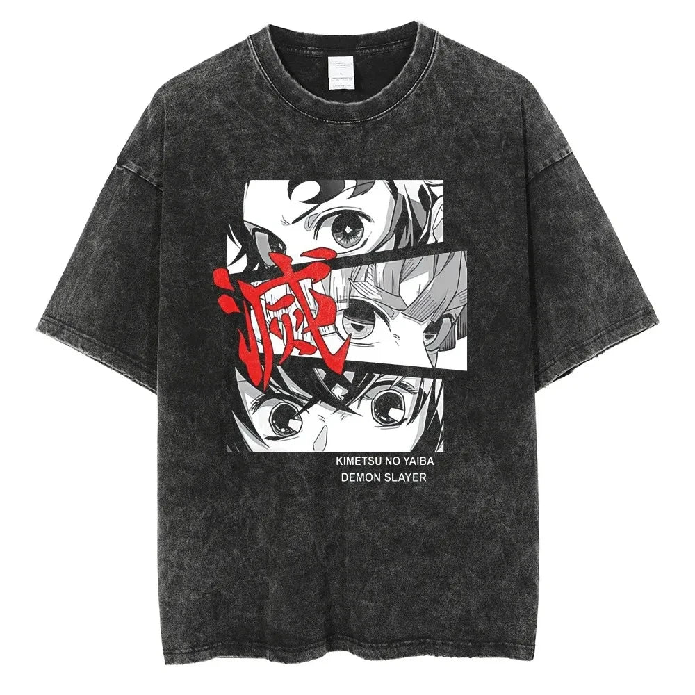 New Demon Slayer Vintage Washed T-Shirt