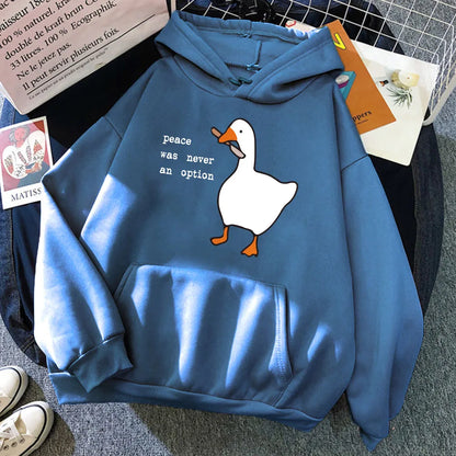 Peace Was Never An Option Goose Printing Hoodies