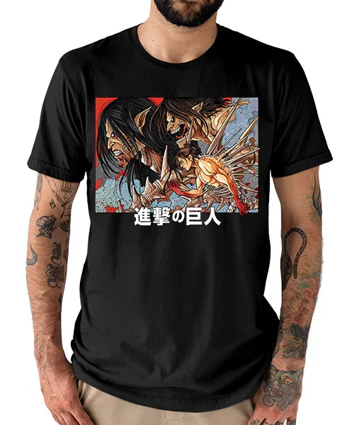 Attack on Titan Eren Titan Fundador Arte Japones T-shirt