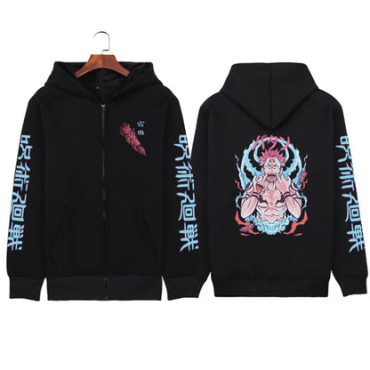 Bleach Print Zipper Hoodie